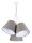 Lampe à suspendre Table de salle à manger Lampe dintérieur Gris Blanc Tissu