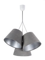 Lampe à suspendre Abat-jour Gris Argent Tissu...