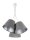 Lampe à suspendre Abat-jour Gris Argent Tissu 3-flmg Rétro