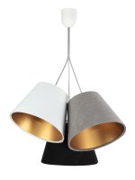 Lampe &agrave; suspendre Gris Or Noir Tissu Salon
