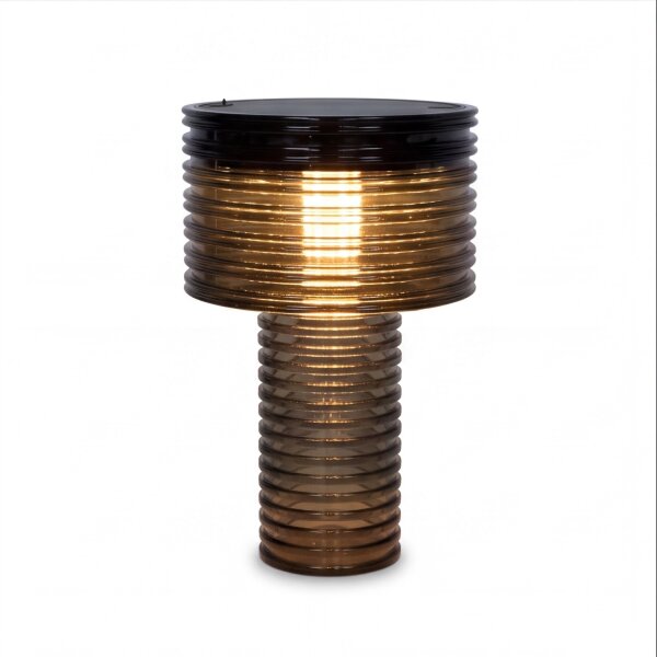 LED Solar Tischlampe Akku dimmbar Grau IP44 3000K 25cm