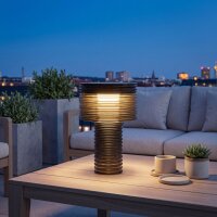 LED Solar Tischlampe Akku dimmbar Grau IP44 3000K 25cm