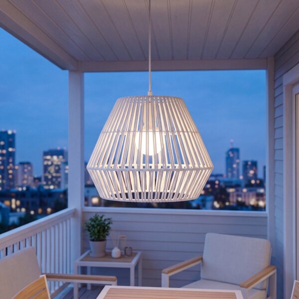LED Akku Hängelampe dimmbar Weiß IP54 3000K Ø40cm 20h