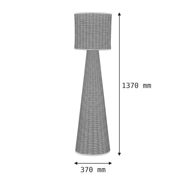 Stehlampe Rattan Natur Outdoor IP54 E27 137 cm Garten