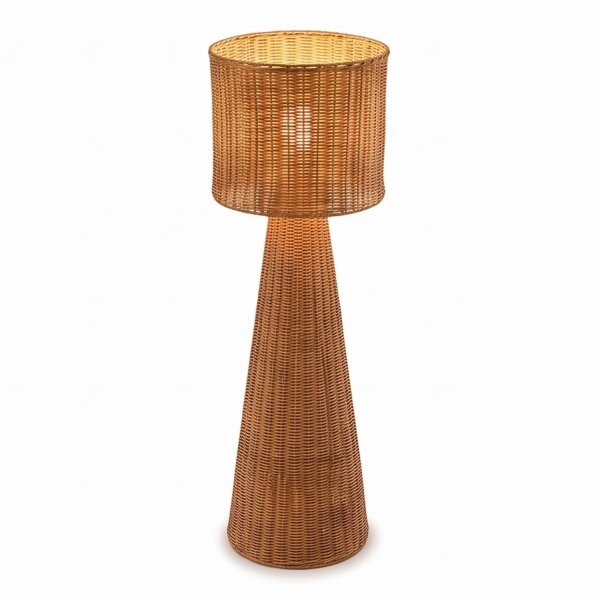 LED Stehlampe Rattan Natur dimmbar IP54 H:137 cm