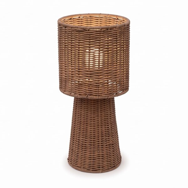 LED Akku Tischlampe dimmbar 3000 K IP54 Outdoor Rattan