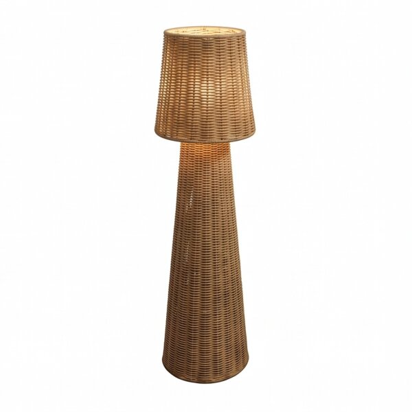 LED Akku Stehlampe dimmbar IP54 3000 K 109 cm Rattan