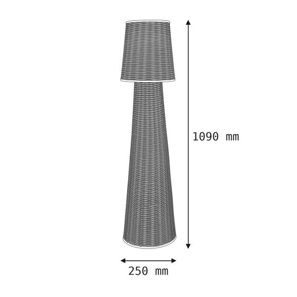 Stehlampe Rattan Natur E27 IP54 109 cm Garten Außen
