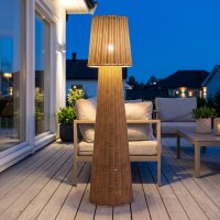 Stehlampe Rattan Natur E27 IP54 109 cm Garten Au&szlig;en