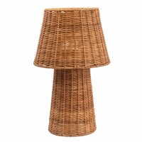 LED Akku Tischlampe dimmbar 3000 K IP54 38 cm Rattan