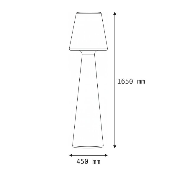 LED Akku Stehleuchte dimmbar IP65 3000-6500 K Taupe