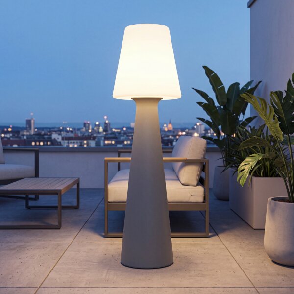 LED Akku Stehleuchte dimmbar IP65 3000-6500 K Grau