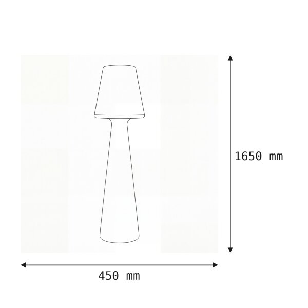LED Akku Stehleuchte dimmbar IP65 3000-6500 K Grau