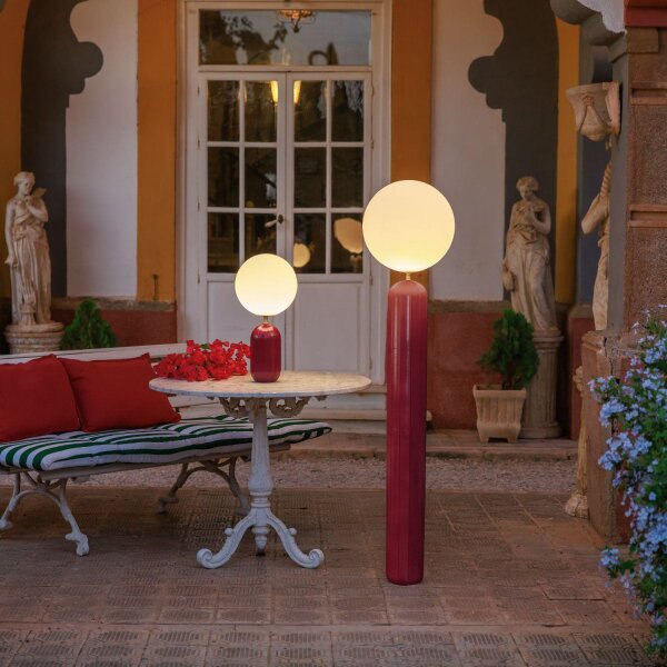 LED Akku Stehlampe dimmbar Bordeaux IP54 3000 K 153 cm