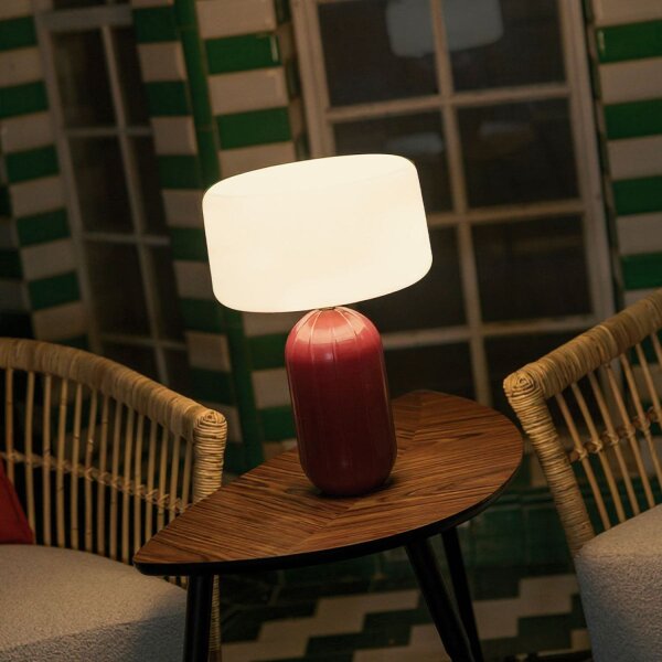 LED Solar Tischlampe Bordeaux dimmbar IP65 3000K Sensor