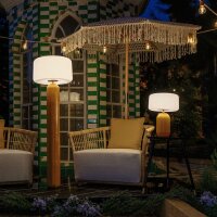 LED Solar Tischlampe Senfgelb dimmbar IP65 3000K Sensor