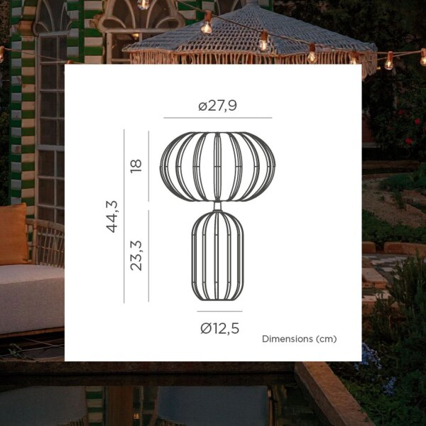 LED Akku Tischlampe Solar dimmbar Beige IP65 3000K 44cm
