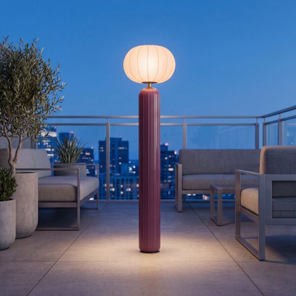 LED Solar Stehlampe Akku dimmbar Bordeaux IP65 3000 K