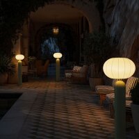 LED Solar Stehleuchte Akku dimmbar Senfgelb IP65 3000 K