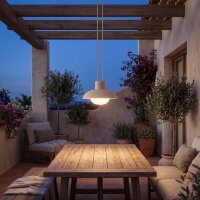 LED Akku Pendelleuchte dimmbar Beige IP54 3000 K...