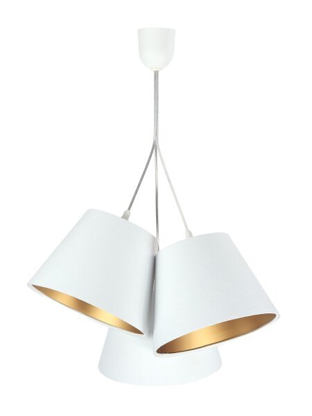 Suspension Blanc Or Tissu 3xE27 Rétro Table à manger