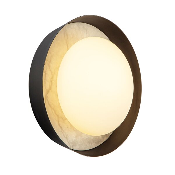 LED Wandlampe rund Ø 21,6 cm Alabaster Glas Metall 2825 K