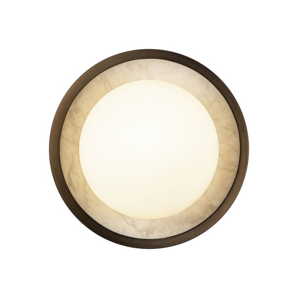 LED Wandlampe rund Ø 21,6 cm Alabaster Glas Metall 2825 K