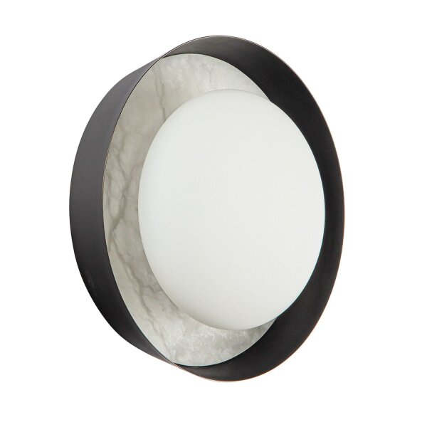 LED Wandlampe rund Ø 21,6 cm Alabaster Glas Metall 2825 K