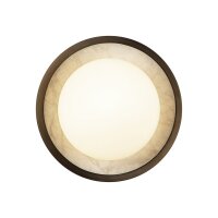 LED Wandlampe rund Ø 21,6 cm Alabaster Glas Metall...