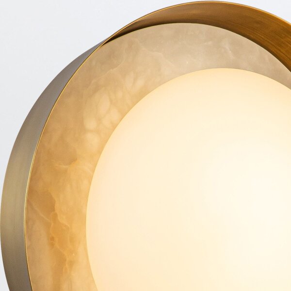 LED Wandleuchte rund Ø 21,6 cm Alabaster Glas Metall 2825 K