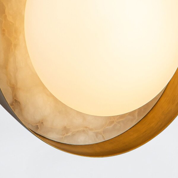 LED Wandleuchte rund Ø 21,6 cm Alabaster Glas Metall 2825 K