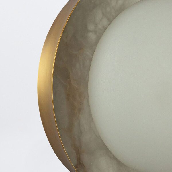 LED Wandleuchte rund Ø 21,6 cm Alabaster Glas Metall 2825 K