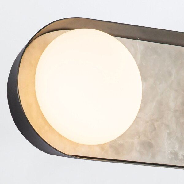 LED Wandlampe Alabaster Glas Metall B: 59,1 cm warmweiß