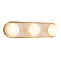Wandlampe LED 59,1 cm breit Metall Glas Alabaster 2830 K