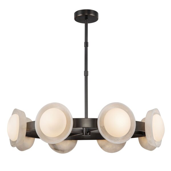 Pendelleuchte LED rund Ø 94,6 cm Metall Glas Alabaster
