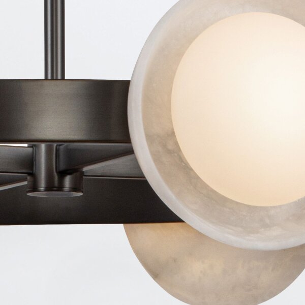Pendelleuchte LED rund Ø 94,6 cm Metall Glas Alabaster