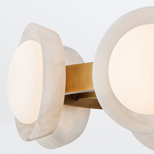 LED Hängeleuchte rund Ø 94,6 cm Metall Glas Alabaster