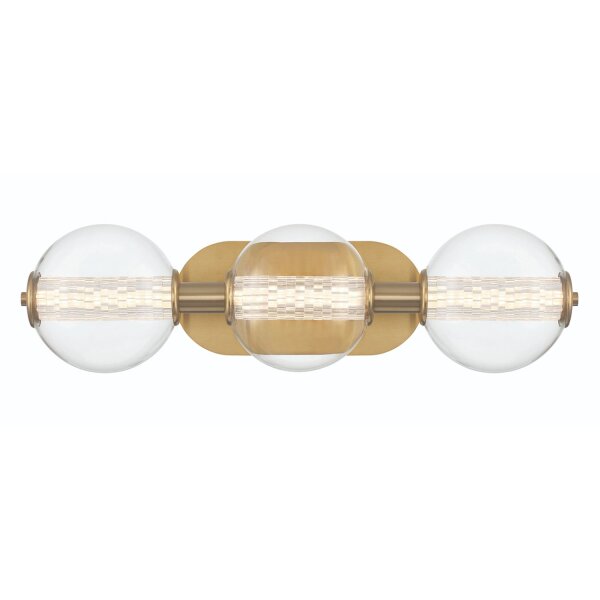 LED Badlampe Kugelschirm Metall Glas IP44 B: 63,1 cm in Gold