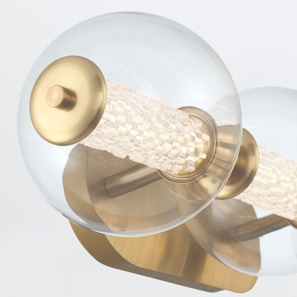 LED Badlampe Kugelschirm Metall Glas IP44 B: 63,1 cm in Gold