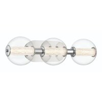 LED Wandlampe Badezimmer B: 63,1 cm Chrom IP44 Glas Metall