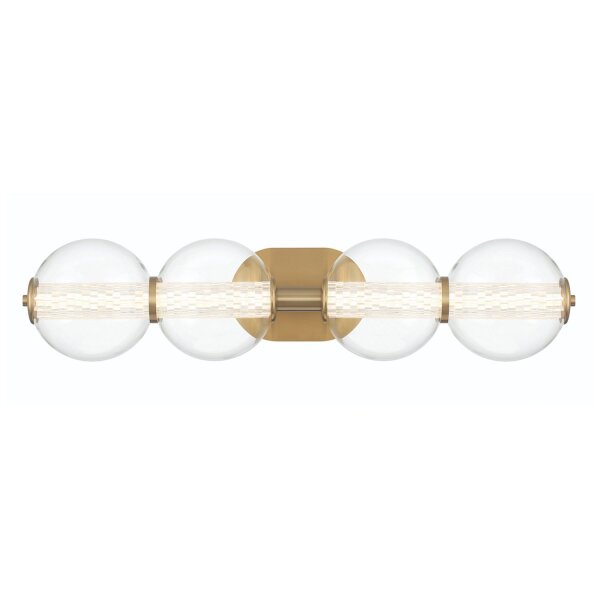 Wandleuchte LED B: 75,6 cm 3000 K IP44 Badezimmer in Gold