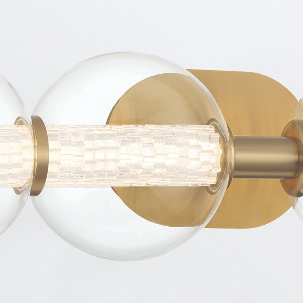 Wandleuchte LED B: 75,6 cm 3000 K IP44 Badezimmer in Gold