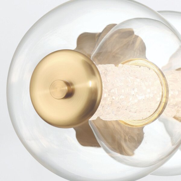 Wandleuchte LED B: 75,6 cm 3000 K IP44 Badezimmer in Gold