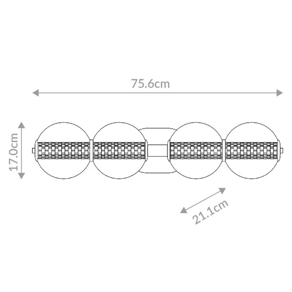 Wandleuchte LED B: 75,6 cm 3000 K IP44 Badezimmer in Gold