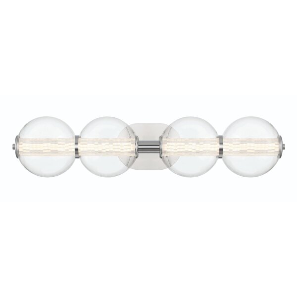 LED Wandlampe Bad Metall Glas B: 75,6 cm IP44 Kugelschirm