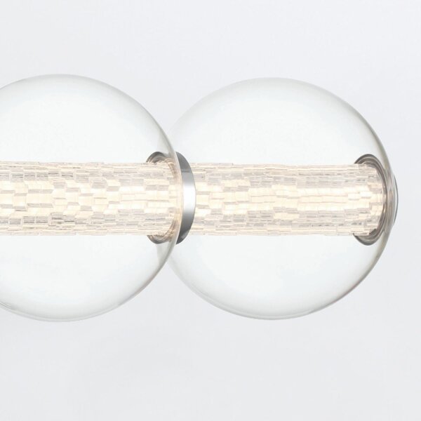 LED Wandlampe Bad Metall Glas B: 75,6 cm IP44 Kugelschirm