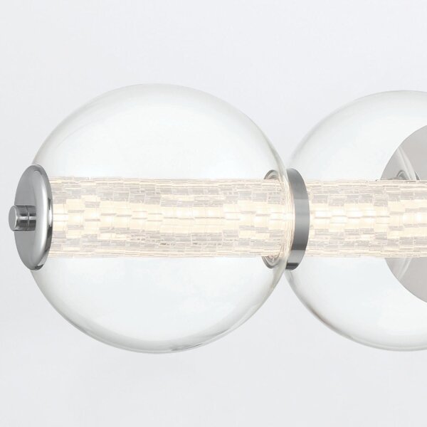 LED Wandlampe Bad Metall Glas B: 75,6 cm IP44 Kugelschirm
