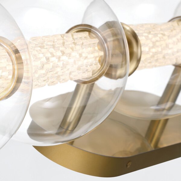 LED Wandlampe IP44 96,7 cm breit 3000 K Metall Glas Bad