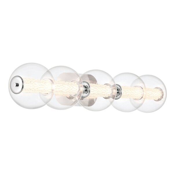 LED Wandleuchte Chrom B: 96,7 cm IP44 Kugelschirm Metall Glas