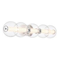 LED Wandleuchte Chrom B: 96,7 cm IP44 Kugelschirm Metall...